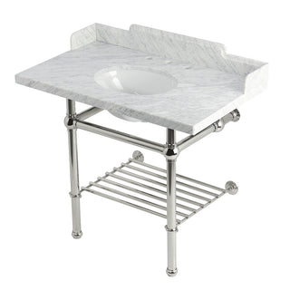 Pemberton 36 Inch Console Sink in Carrara Marble