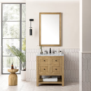 30 Inch Breckenridge Freestanding Vanity in Light Natural Oak / Carrara White Top