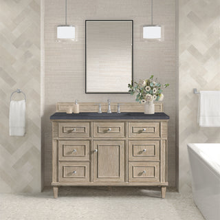 48 Inch Lorelai Freestanding Vanity in Whitewashed Oak / Charcoal Soapstone Top