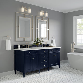 72 Inch Brittany Freestanding Vanity in Victory Blue / White Zeus Top