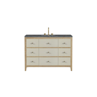 48 Inch Celeste Freestanding Vanity in Sunwashed Oak / Parisien Bleu Top