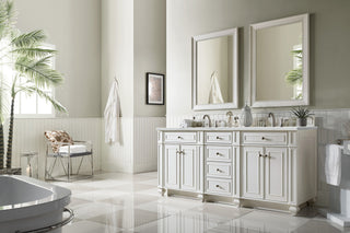 72 Inch Bristol Freestanding Vanity in Bright White / Ethereal Noctis Top