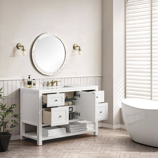 48 Inch Breckenridge Freestanding Vanity in Bright White / White Zeus Top
