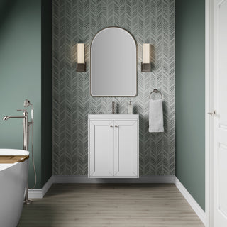 23.63 Inch Chianti Floating Vanity in Glossy White / White Glossy Top