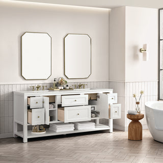 72 Inch Breckenridge Freestanding Vanity in Bright White / Lime Delight Top