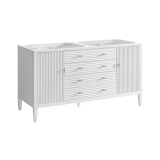 60 Inch Myrrin Freestanding Vanity in Bright White / Ethereal Noctis Top