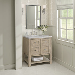 30 Inch Breckenridge Freestanding Vanity in Whitewashed Oak / Eternal Jasmine Pearl Top