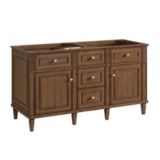 60 Inch Lorelai Freestanding Vanity in Mid-Century Walnut / White Zeus Top
