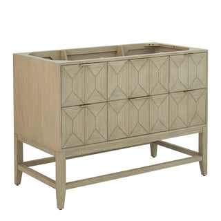 48 Inch Emmeline Freestanding Vanity in Pebble Oak / Eternal Jasmine Pearl Top