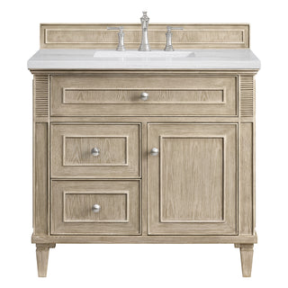 36 Inch Lorelai Freestanding Vanity in Whitewashed Oak / Arctic Fall Top
