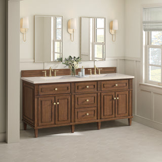 72 Inch Lorelai Freestanding Vanity in Mid-Century Walnut / Eternal Marfil Top