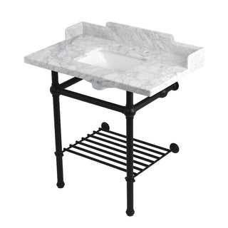 Pemberton 36 Inch Console Sink in Carrara Marble