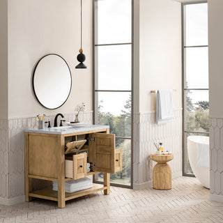 36 Inch Breckenridge Freestanding Vanity in Light Natural Oak / Ethereal Noctis Top