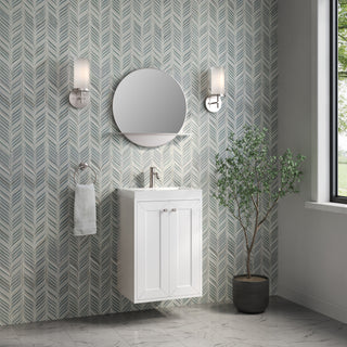 19.75 Inch Chianti Floating Vanity in Glossy White / White Glossy Top