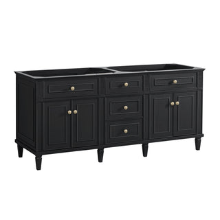 72 Inch Lorelai Freestanding Vanity in Black Onyx / White Zeus Top