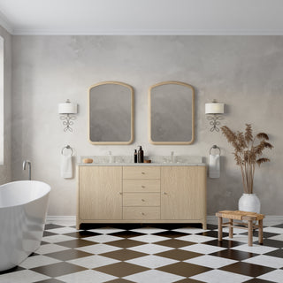 72 Inch Gracyn Freestanding Vanity in Coastal Driftwood / Victorian Silver Top