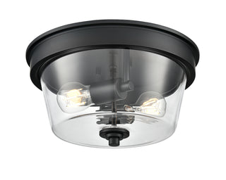 Strayhan 13" 2-Light Flush Mount - Matte Black