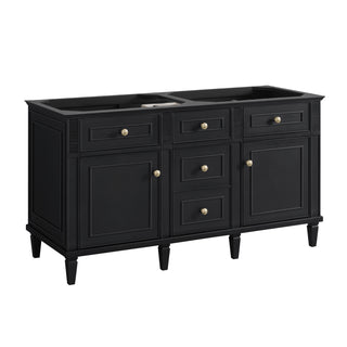 60 Inch Lorelai Freestanding Vanity in Black Onyx / White Zeus Top