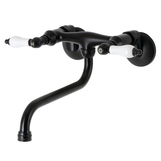 Kingston Wall-Mount Bathroom Faucet in Matte Black