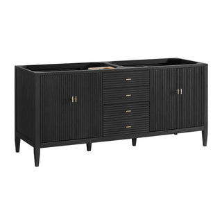 72 Inch Myrrin Freestanding Vanity in Carbon Oak / Charcoal Soapstone Top