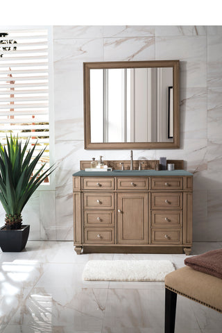 48 Inch Bristol Freestanding Vanity in Whitewashed Walnut / Cala Blue Top