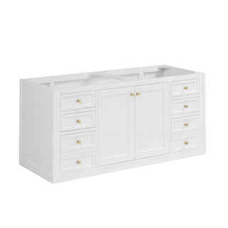 60 Inch Chicago Freestanding Vanity in Glossy White / Ethereal Noctis Top