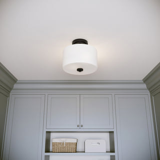 Verlana 22" 2-Light Semi-Flush Mount - Matte Black