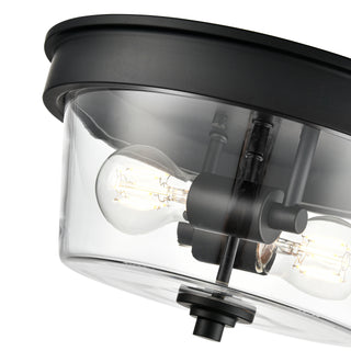 Strayhan 13" 2-Light Flush Mount - Matte Black