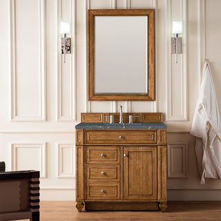 36 Inch Bristol Freestanding Vanity in Saddle Brown / Parisien Bleu Top