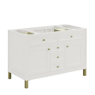 48 Inch Chicago Freestanding Vanity in Glossy White / White Zeus Top