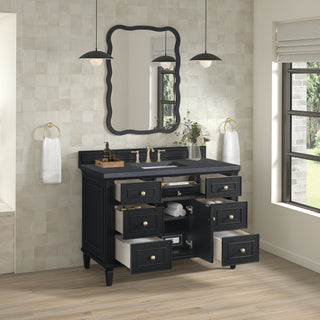 48 Inch Lorelai Freestanding Vanity in Black Onyx / Charcoal Soapstone Top