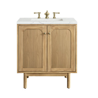 30 Inch Laurent Dual Mount Vanity in Light Natural Oak / Ethereal Noctis Top