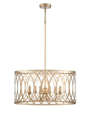 Arelyn 23" Wide 6-Light Pendant - Painted Modern Gold