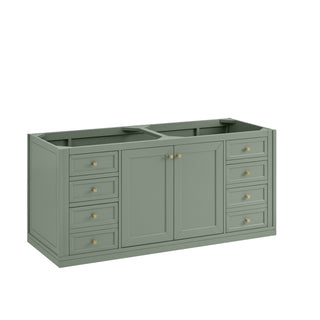 60 Inch Chicago Freestanding Vanity in Smokey Celadon / White Zeus Top