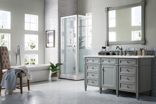 60 Inch Brittany Freestanding Vanity in Urban Gray / Ethereal Noctis Top