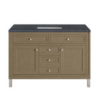 48 Inch Chicago Freestanding Vanity in Walnut Whisper / Charcoal Soapstone Top