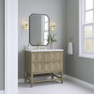 36 Inch Emmeline Freestanding Vanity in Pebble Oak / Arctic Fall Top