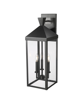 Yates 26" High 3-Light Outdoor Wall Sconce - Painted Black