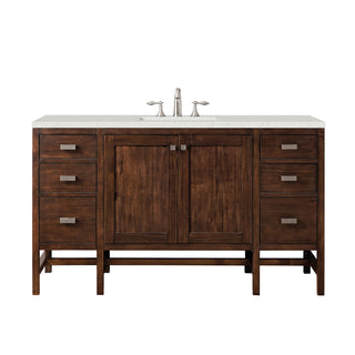60 Inch Addison Freestanding Vanity in Mid-Century Acacia / Lime Delight Top
