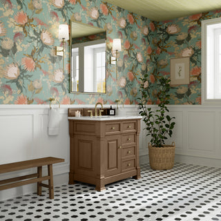 36 Inch Brookfield Freestanding Vanity in Pecan / Ethereal Noctis Top
