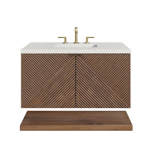 36 Inch Marcello Floating Vanity in Chestnut / Lime Delight Top