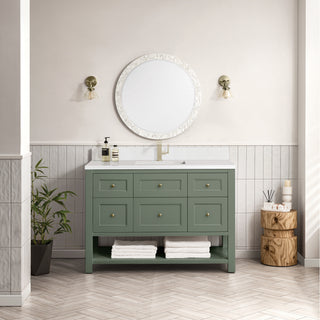 48 Inch Breckenridge Freestanding Vanity in Smokey Celadon / White Zeus Top