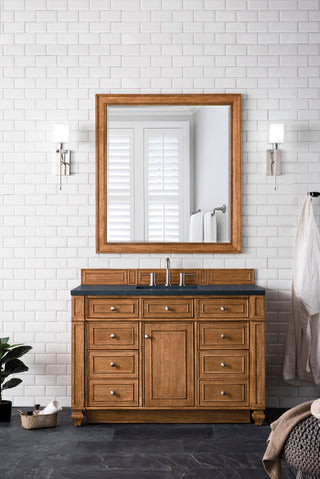 48 Inch Bristol Freestanding Vanity in Saddle Brown / Charcoal Soapstone Top