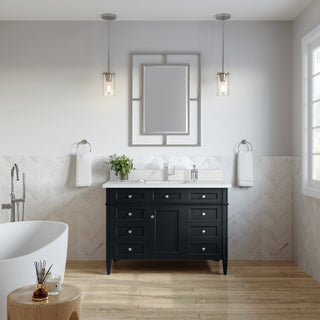 48 Inch Brittany Freestanding Vanity in Black Onyx / White Zeus Top