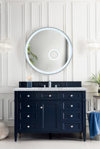 48 Inch Brittany Freestanding Vanity in Victory Blue / Carrara White Top