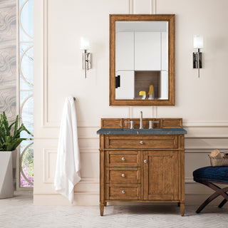 36 Inch Brittany Freestanding Vanity in Saddle Brown / Parisien Bleu Top