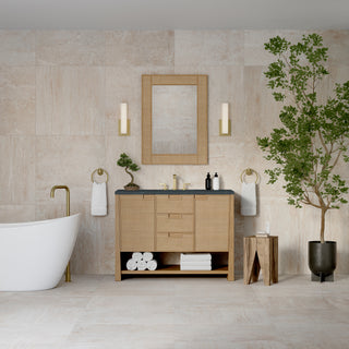 48 Inch Solene Freestanding Vanity in Seaside Oak / Charcoal Soapstone Top