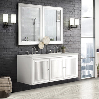 60 Inch Athens Dual Mount Vanity in Glossy White / Lime Delight Top