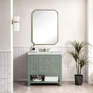 36 Inch Breckenridge Freestanding Vanity in Smokey Celadon / Ethereal Noctis Top