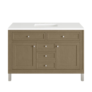 48 Inch Chicago Freestanding Vanity in Walnut Whisper / White Zeus Top